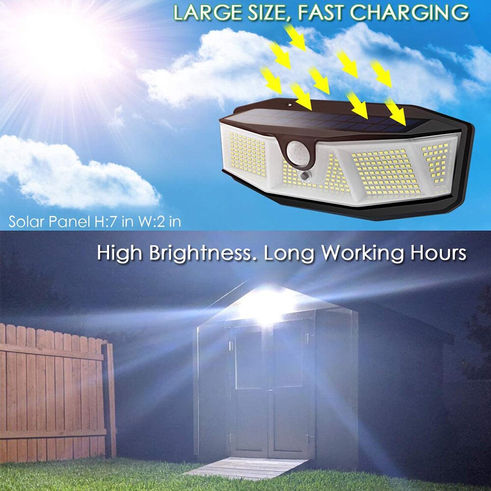 Leclstar 308 140 Led Solar Light Outdoor Motion Sensor Zonlicht Zonne-energie Lamp Waterdicht Straat Licht Voor Tuin Decoratie