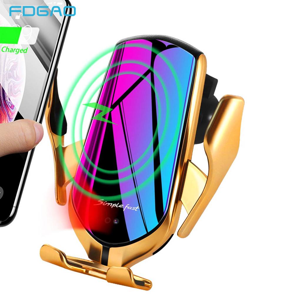 Original Automatic Clamping 10W Qi Car Wireless Charger Fast Charging Phone Holder For iPhone 11 XS XR X 8 Samsung S20 S10 S9 S8
