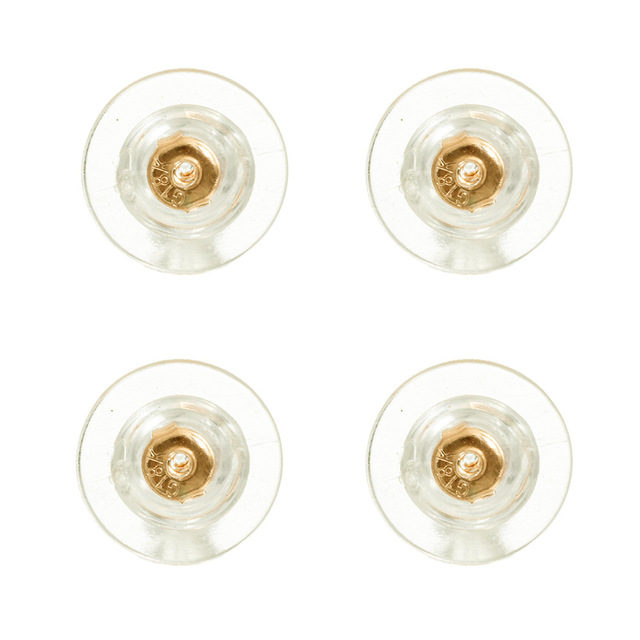 Tapones de silicona de para pendientes, Tapones Redondos para los oídos, tapas bloqueadas, mangas para pendientes, accesorios para la fabricación de joyas, 10 Uds.: Gold