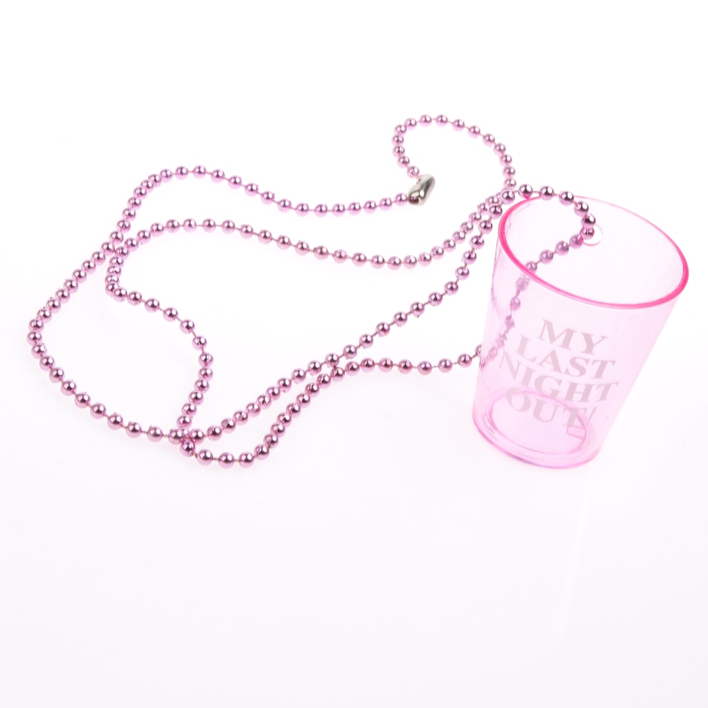 Girls Night Out Shot Plastic Cup On Bead Necklace Hen Stag Night Party