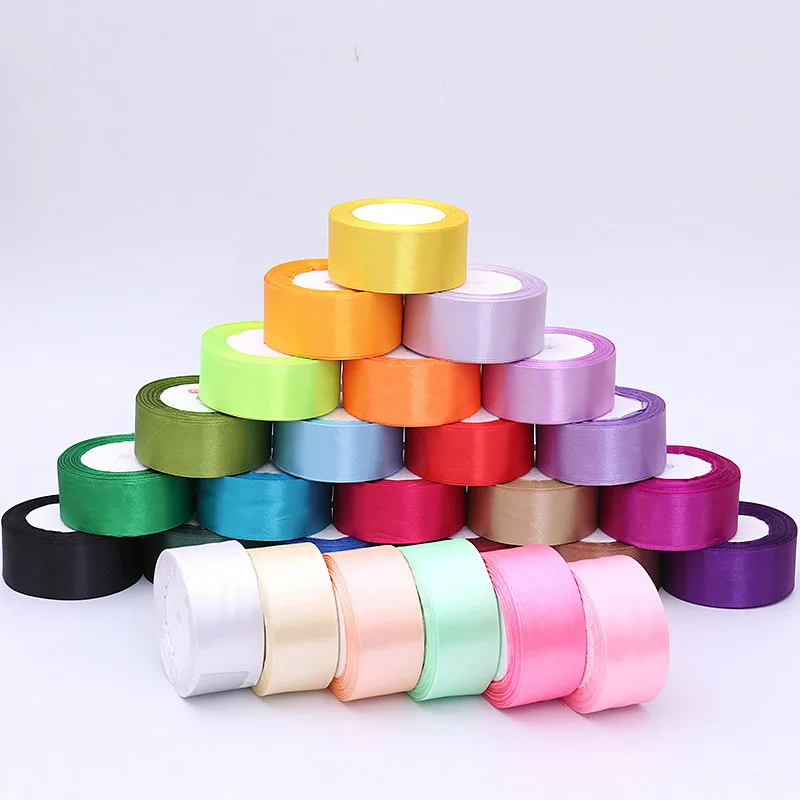 25Yards/Roll 50mm Satin Ribbons Wedding Wrapping Ribbons Bow for DIY Crafts Polyester Christmas Home Decor Accessories Tape