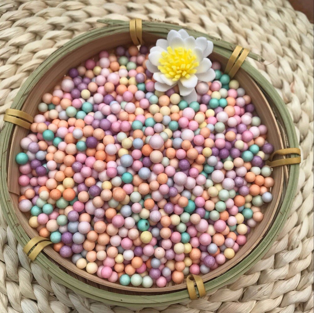 10000 stücke ~ 16000 stücke 2-3,5mm 4-6mm Polystyrol Styropor Kunststoff Pastell Schaum Mini Perlen ball DIY Schleim Assorted Farben Dekoration