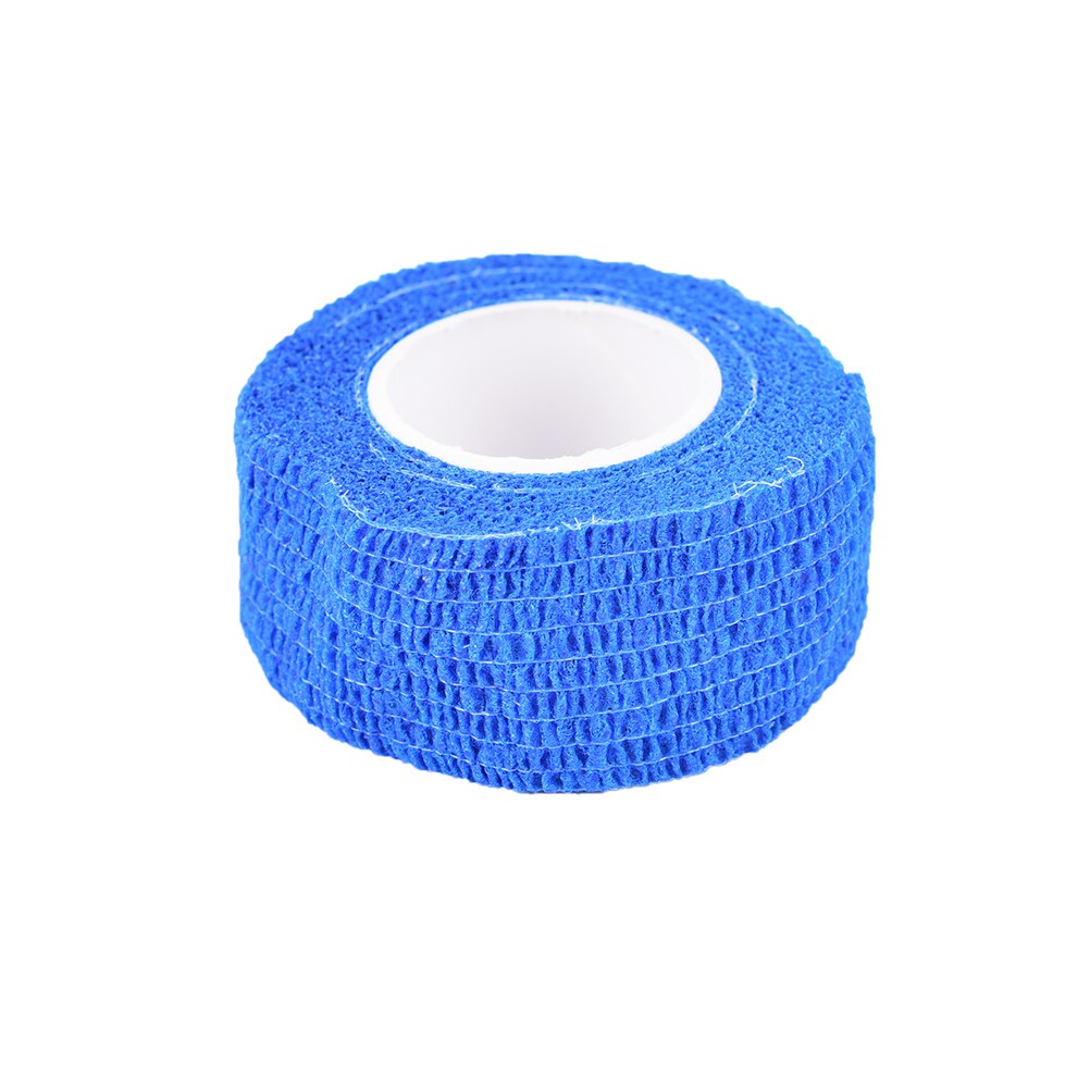 2.5cm x 4.5m 1 st sammanhängande flexibelt bandage bomull sammanhängande bandage sportband självhäftande elastiskt bandage 11 färger: Blå