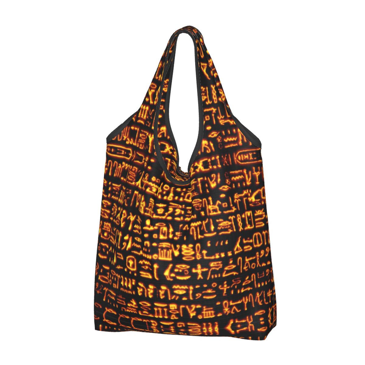 Custom Reusable Egyptian Cats And Eye Of Horus Shopping Bag Women Tote Bag Portable Ancient Egypt Groceries Shopper Bags: Blue