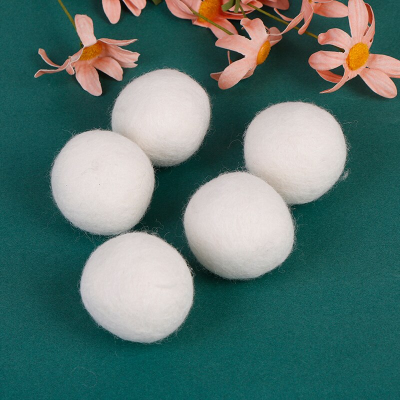 5-pack wool dryer balls natural fabric virgin reusable softener laundry 5cm
