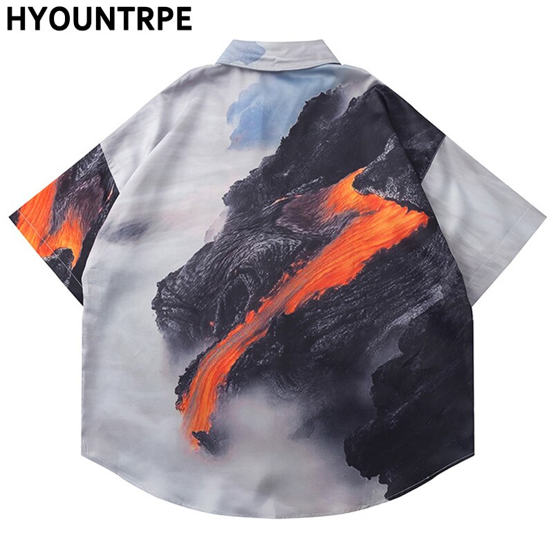 Men Hawaiian Shirt Hip Hop Harajuku Print Streetwear Beach Shirt Summer Short Sleeve High Street Casual Tops Shirt Mens Shirts