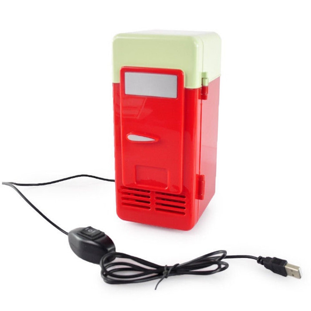 Home Refrigerator Freezer Electric Desktop Fridge Durable Small Black Red Plastic Fruit Juice Ice Buckets Bar Cooling Freezer