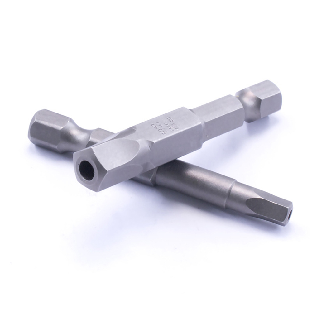 10 st femkantig skruvmejselbits med hål 1/4 '' skaft 50mm magnetisk hylsa handelektrisk skruvmejsel vindborrhuvud