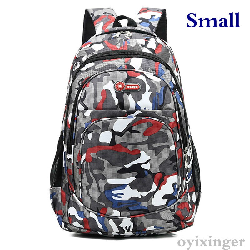 迷彩の女の子子供ブックバッグmochilaアブラソコムツ通学schooltas cartableランファン: Red Small