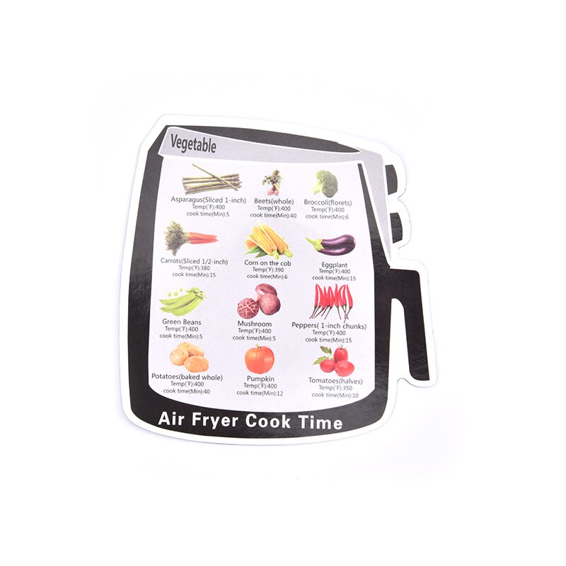 Air Fryer Cooking Time Chart Magnetic Cheat Sheet Set Magnetic Cooker Stickers: E