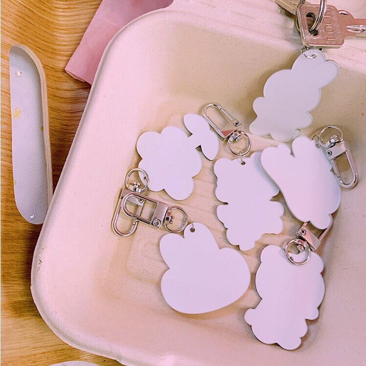 Accesorio para bolsa de oso de conejo, llavero de de Corea Kawaii para chicas, bolsa de para niños, accesorios, triangulación de envíos, Milkjoy Bentoy