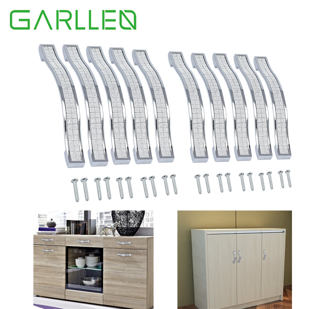 GARLLEN 10 sztuk 128mm nowoczesna kryształowa diamentowa klamka drzwi pochwyty robić szafki kuchenne szafa szuflada robić szafki