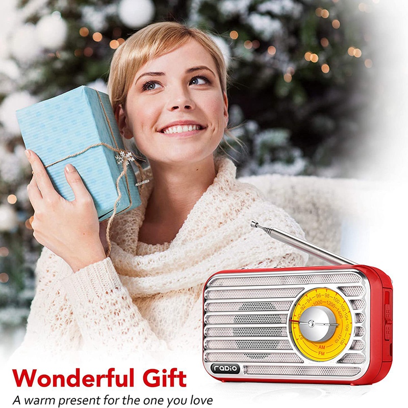 -Retro Radio AM / FM Portable Radio Has The Best Reception The Headphone Jack For Jogging Walking And Travel