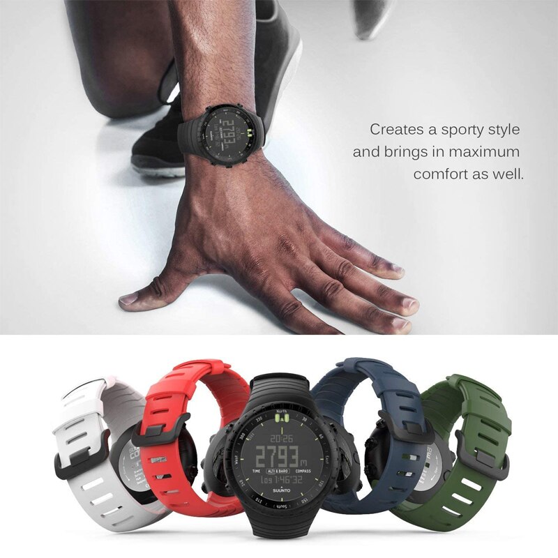Yayuu Horloge Band Voor Suunto Core Zachte Siliconen Vervanging Pols Sport Bands Met Metalen Sluiting Voor Suunto Core Smartwatch