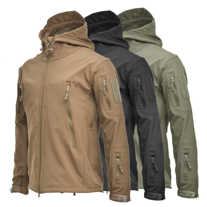Winter Jacke Männer Leichte Hooded Zipper Wasserdichte Mantel Winddicht Warme Shark Soft Shell Männlichen Mantel Outdoor-sportbekleidung