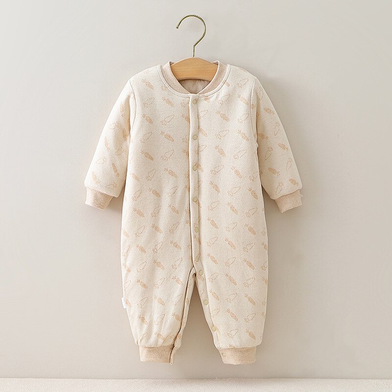 Herfst Winter Gekleurde Katoenen Verdikte Warm Baby Kleding Bodysuit