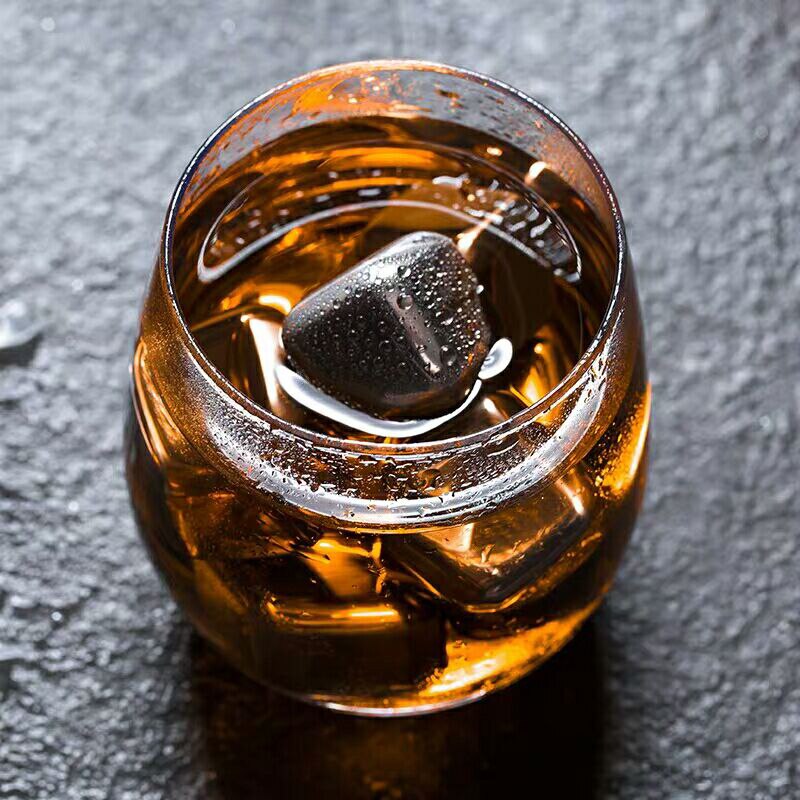 Edelstahl Eiswürfel wiederverwendbar Whiskey Steine Wein Kühler chillen Stein für Getränke Stahl Eis Würfel mit Zangen Bar Zubehör