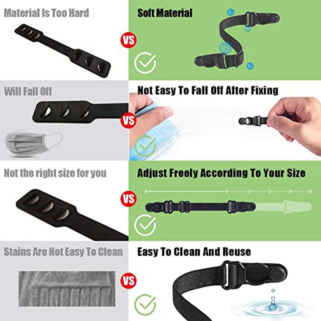 10PC Third Gear Adjustable Anti-slip Mask Ear Grips Extension Hook Face Masks Buckle Extend Belt Ear Hooks For Mask Diy Tools