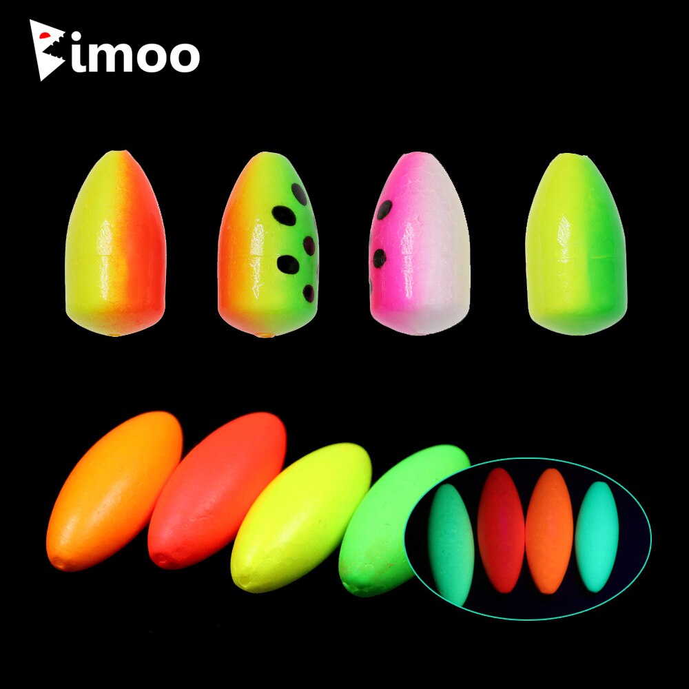 Bimoo 10 stücke Oval Angeln Rig Float Bobber Fluoreszierende Schaum Perlen Für Pompano Snappers Wels Salzwasser Angeln Boden Rigs