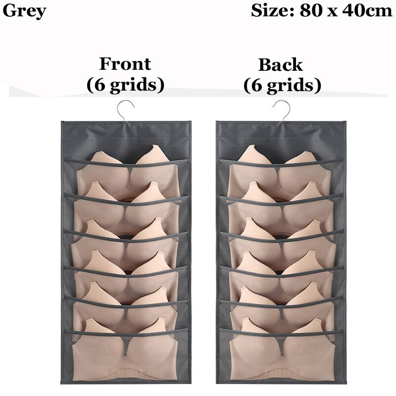 Double-sided Mesh Wardrobe Storage Hanging Organizers For Underwear Bra Socks Necktie Folding Closet Clothing Rack Hanger: C08