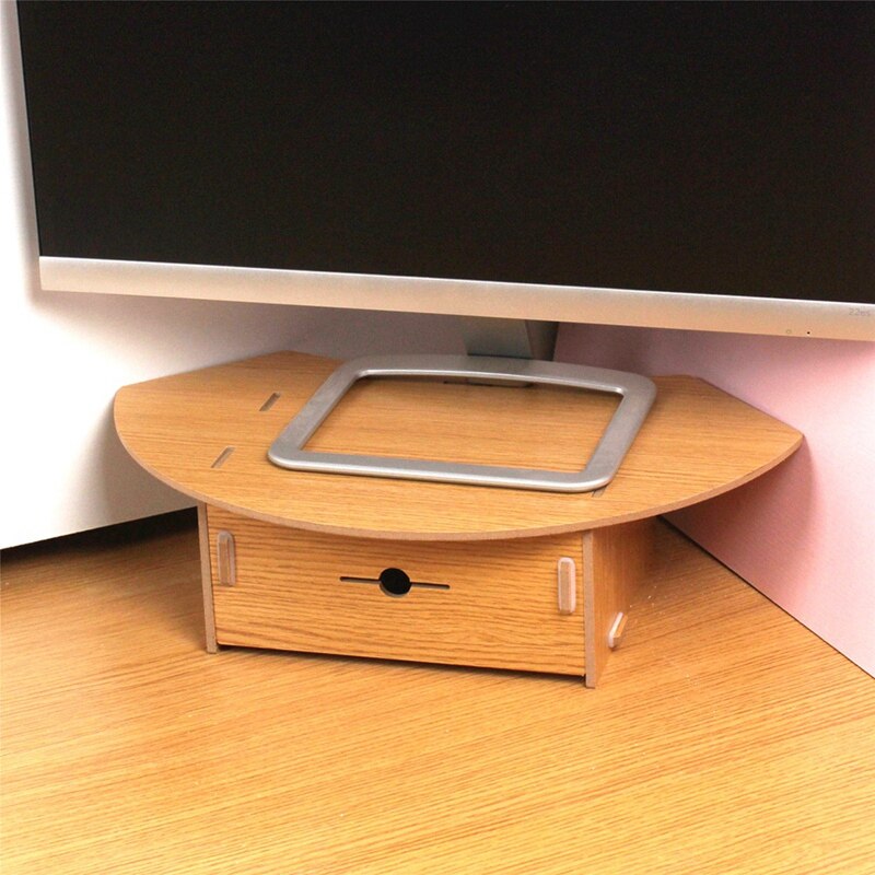 Computer Stand Office Desk Corner Storage Thicken MDF Monitor Height Increase Stand Wall Corner Practical Shelf