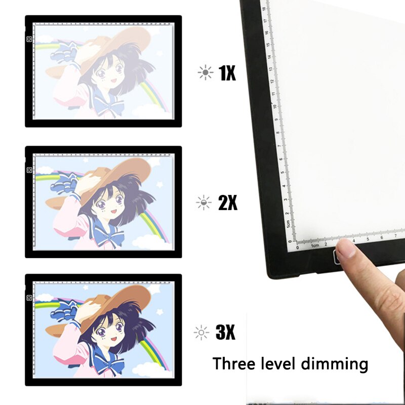 3 Level Dimmable Led Drawing Copy Pad Board A4 Size Painting Educational For Children Diamond Painting Tool