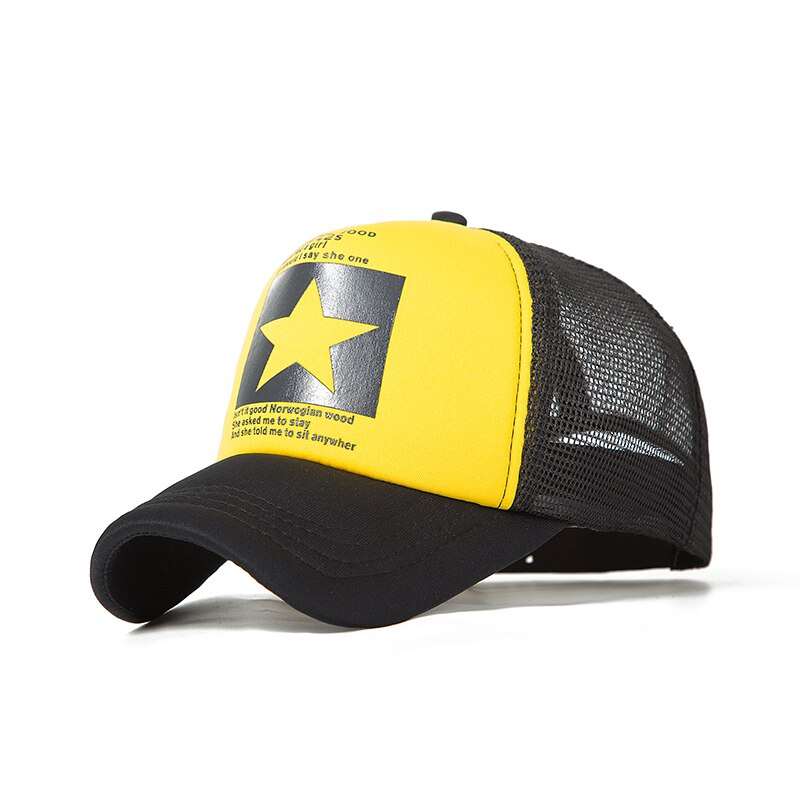 Marken-baseballkappe, damen-baseballmütze, atmungsaktive sommer-mesh-kappe für herren und damen, baseballkappen, gorras: Gelb schwarz