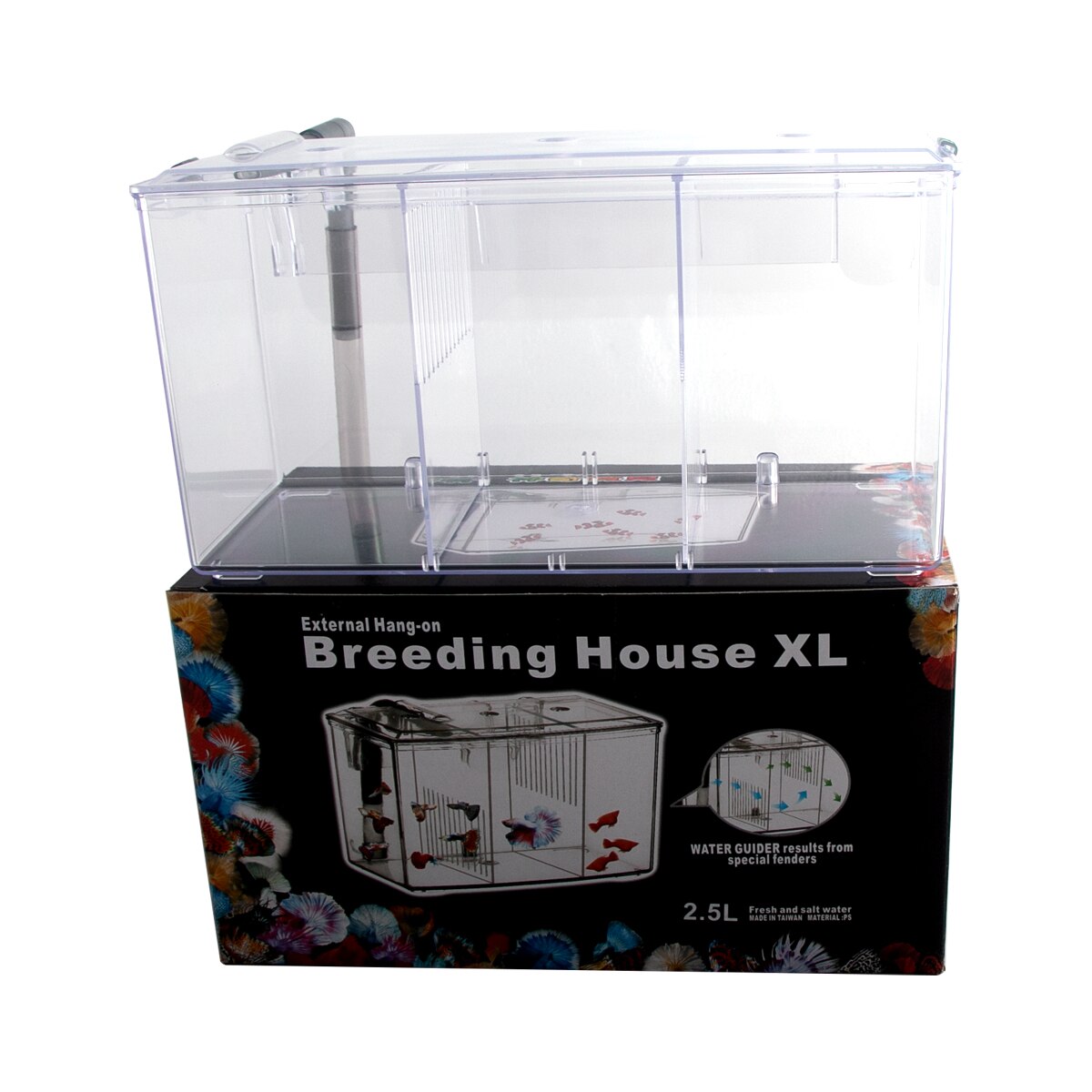 Neue Acryl Aquarium Aquarium Zucht Kasten Luft Drived Wasser Fließende Trennung Zucht Kasten Aquario Kleine Fisch Kasten Anlage Panzer: XL 2.5L