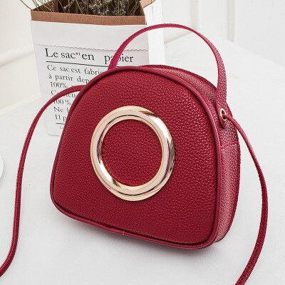 Frauen PU Leder Handtaschen Ring Dekoration Weibliche Kleine Mini Kühle Schulter Crossbody Hand Tasche für Kleine Mädchen Kinder: red