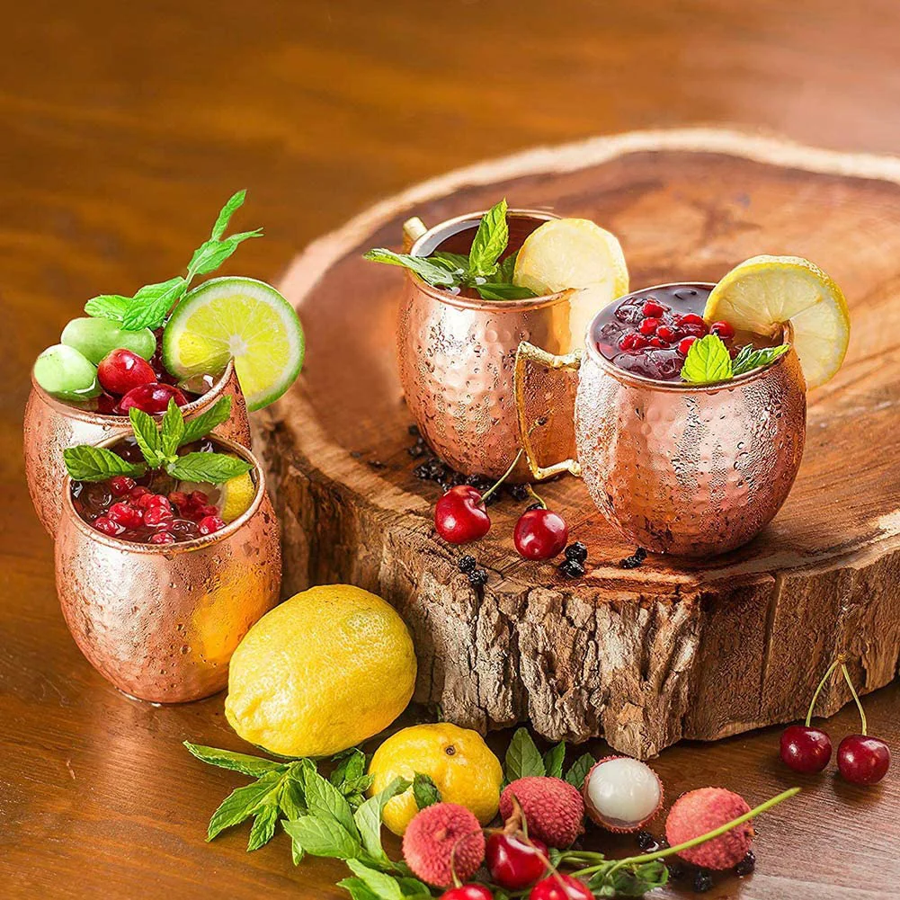 Tasse à vin pour Cocktail, Mule de Moscou, tasse à bière plaquée cuivre martelé en acier inoxydable, tasse à café, Bar, verres pour Ramadan