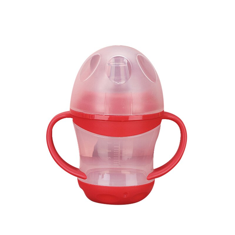 Biberones con asa para bebés, tazas de alimentación para leche y agua, biberón de entrenamiento infantil con asa: Red