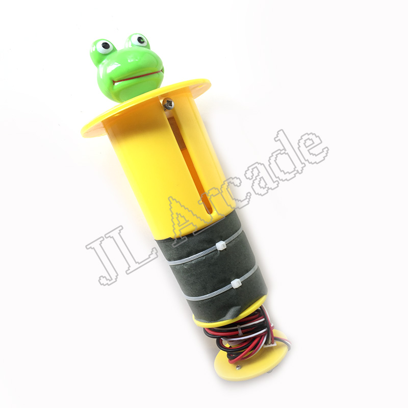 Accesorios para máquinas de juego de hámster, bricolaje, cabeza de ratón de dibujos animados, rana, cilindro de plástico, juego de Arcade: YELLOW