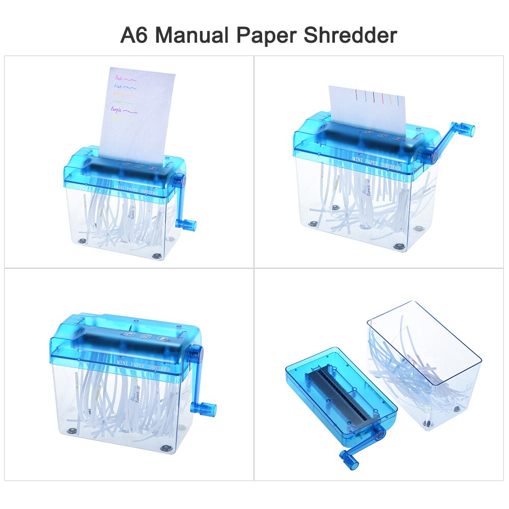 A6 Manual Hand Paper Shredder Document File Handmade Straight Cutting Machine Tool for School Office Home Use