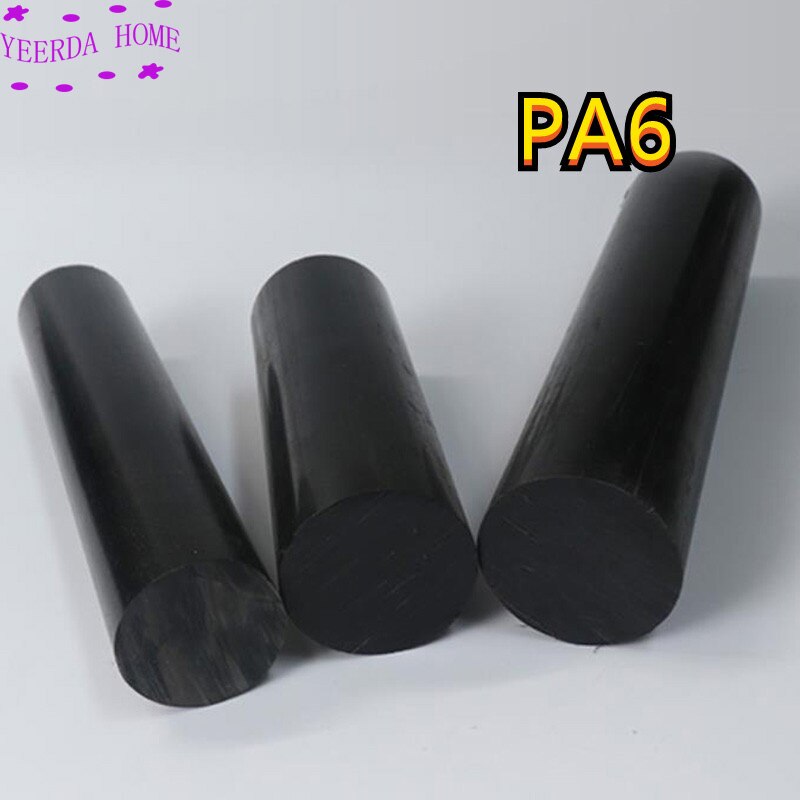 120mm length PA6 PA66 nylon rods sticks cylinder polyamide rod stick BLACK 20mm-50mm Outer diameter