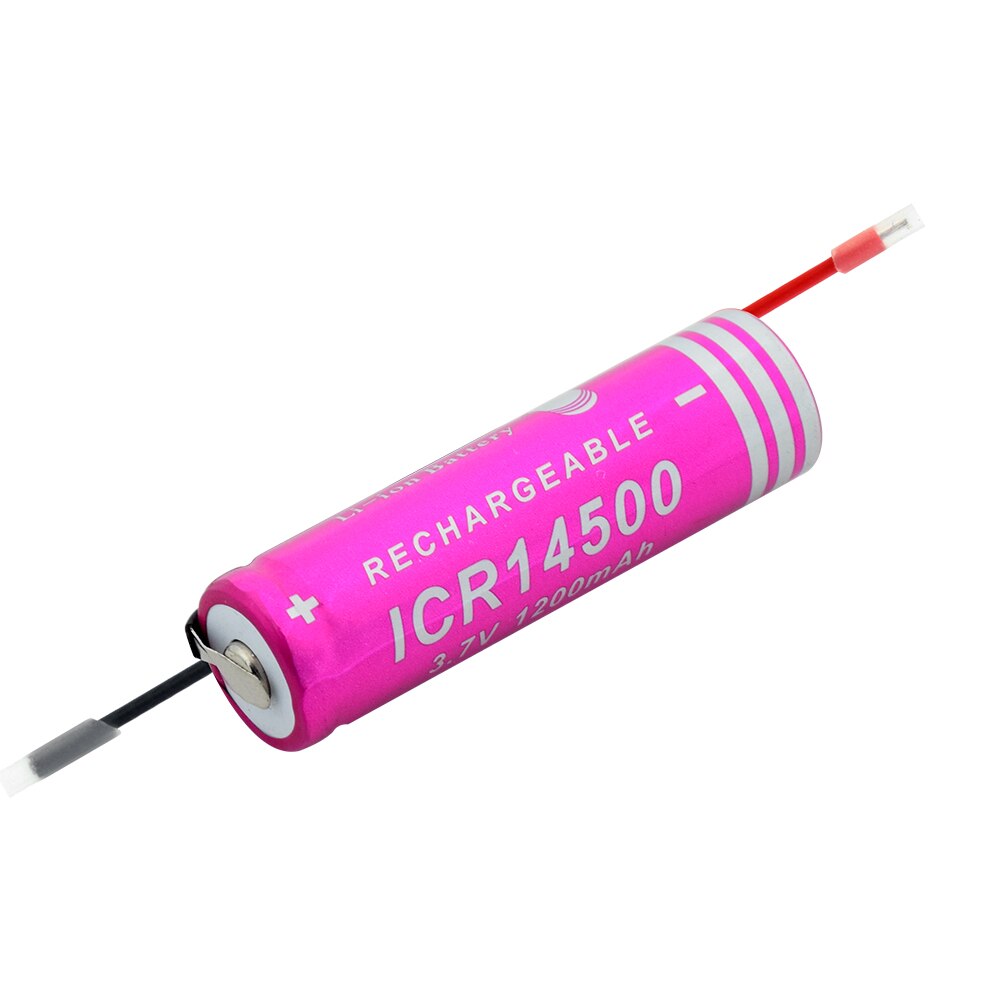1/2/4 Pcs ICR 14500 Li-ion Lithium Battery 3.7V 1200mAh Flashlight Power Bank Radio Repalcement Battery 14500 Lithium Battery