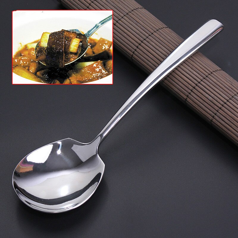 8.5 &#39;&#39;Grote Opscheplepel Rvs Buffet Rijst Lepels Dikte Ronde Soep Diner Scoop Openbare Bestek Restaurant Bar