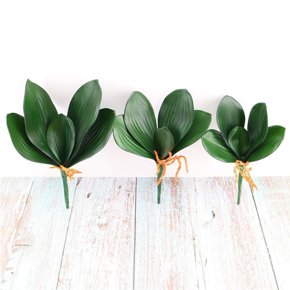 Plantas artificiales mariposa Artificial orquídea plástico hojas verdes flor hogar Oficina Decoración de escritorio decoración festiva creativa