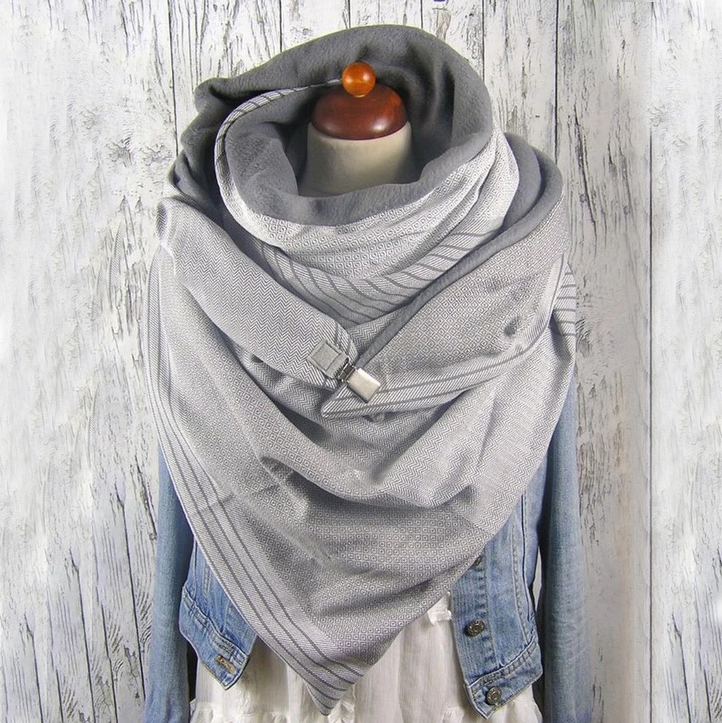 Soild Dot Printing Button Sjaal Vrouwen Luxe Soft Wrap Casual Warme Sjaals Foulard Femme Hijab Sjaal Bufanda