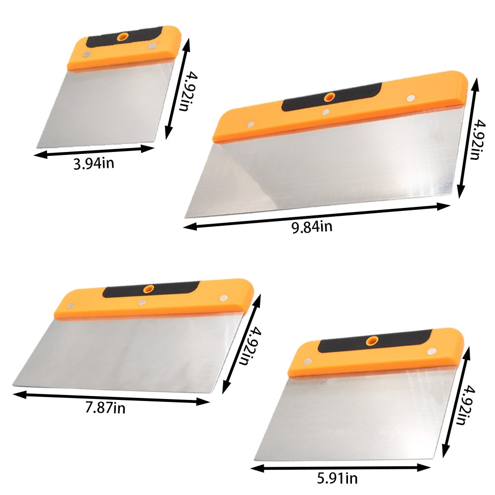 4PCS 4/6/8/10 Inch Stainless Steel Putty Knife Paint Tool Gypsum Shovel Filling Spatula Wallpaper Putty Wall Decoration