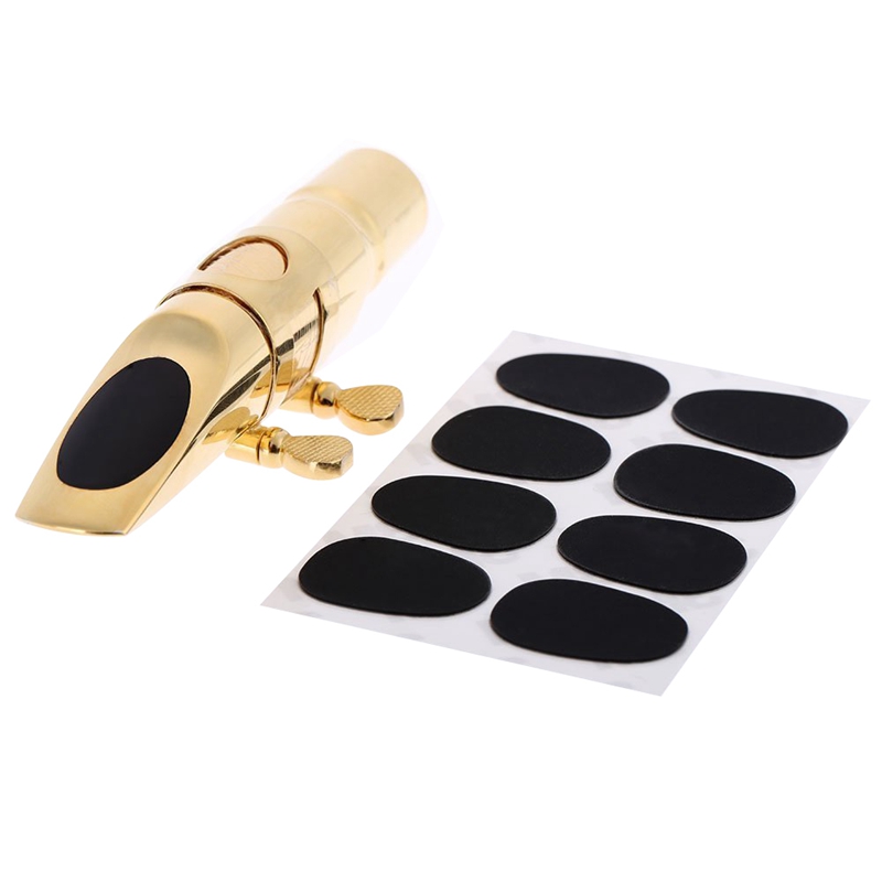 8 Stuks 0.3Mm Mondstuk Patches Pads Kussens Voor Altsax Tenorsaxofoon Zwart