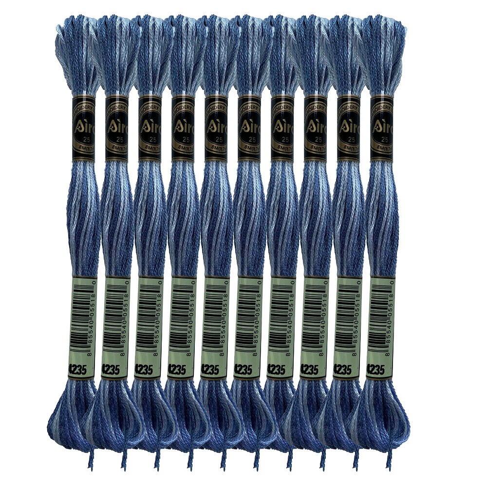 Color Variations Embroidery Floss Pack Variegated Cross Stitch Thread Bonfire Gold Arctic Sea Blue Rose Petals Purple, 8.7 Yard: Arctic Sea x10