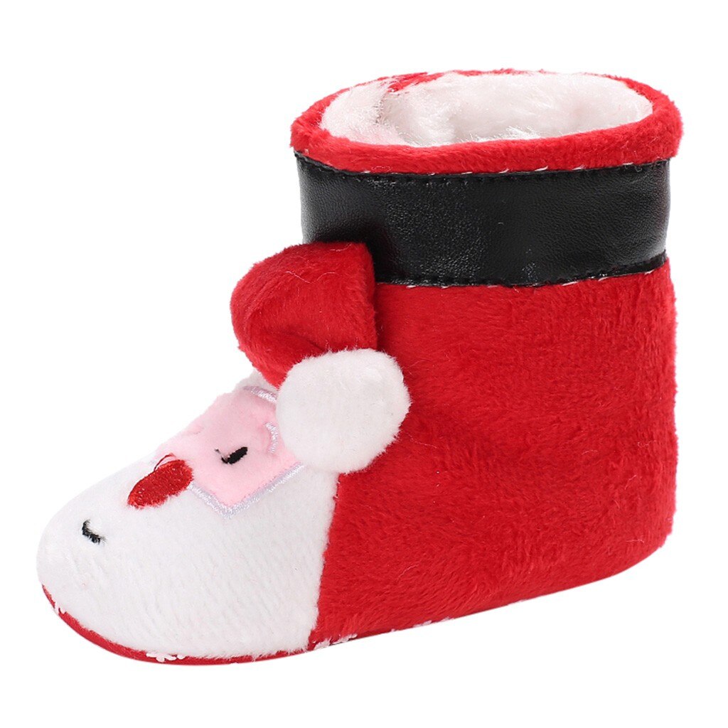 Kerst Baby Schoenen Kids Meisjes Jongens Firstwalk Flock Winter Warm Snowboots Zachte Bodem Antislip Katoen Buty Niemowlece hooler