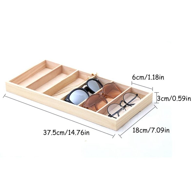 Brille display organisator briller display boks solbriller opbevaring tilfælde tilpasset trækasse til