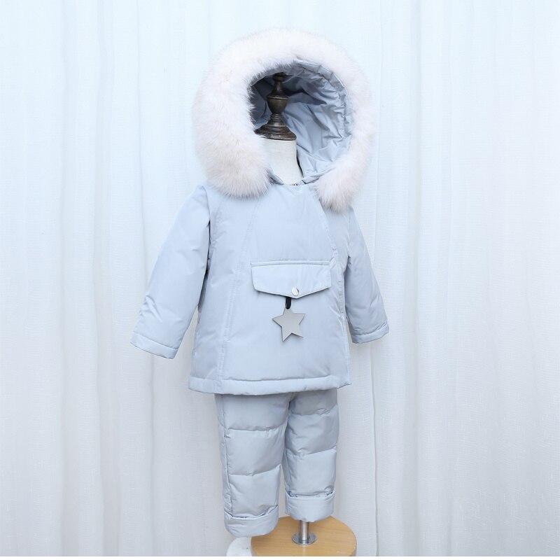 Crianças inverno quente para baixo jaqueta macacão crianças da criança do natal menina menino roupas casaco calças parka bebê macacão conjuntos de roupas