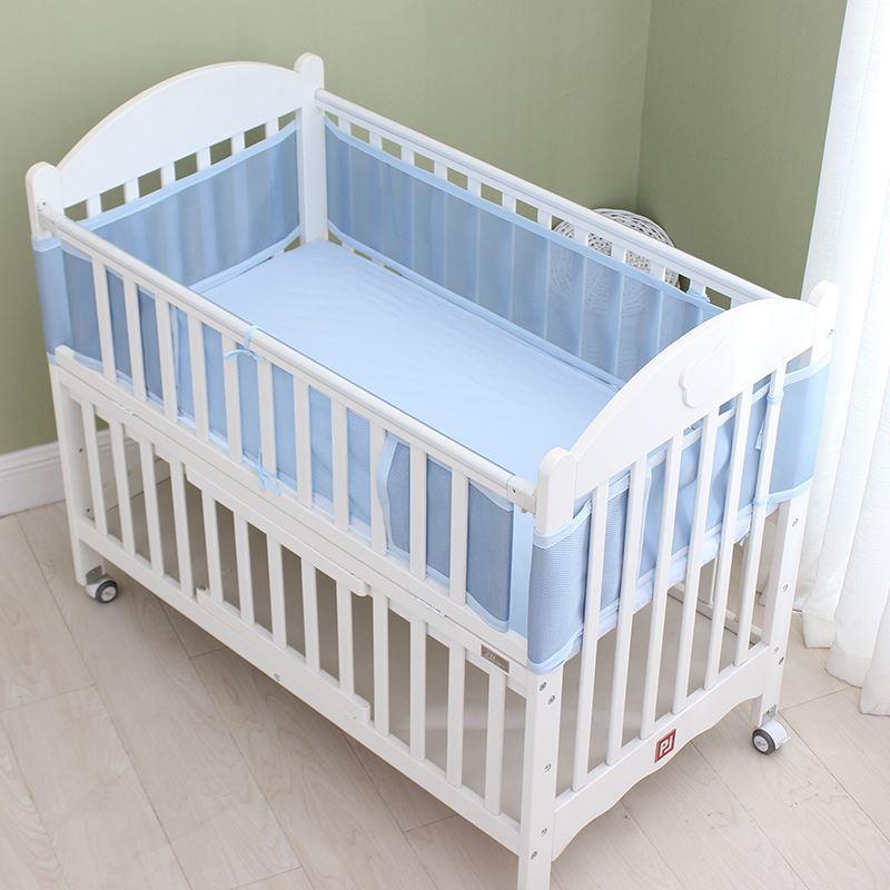 2Pcs/Set Baby Mesh Crib Bumper Breathable Summer Infant Bedding Bumpers Newborn Cot Sets Bed Around Protector