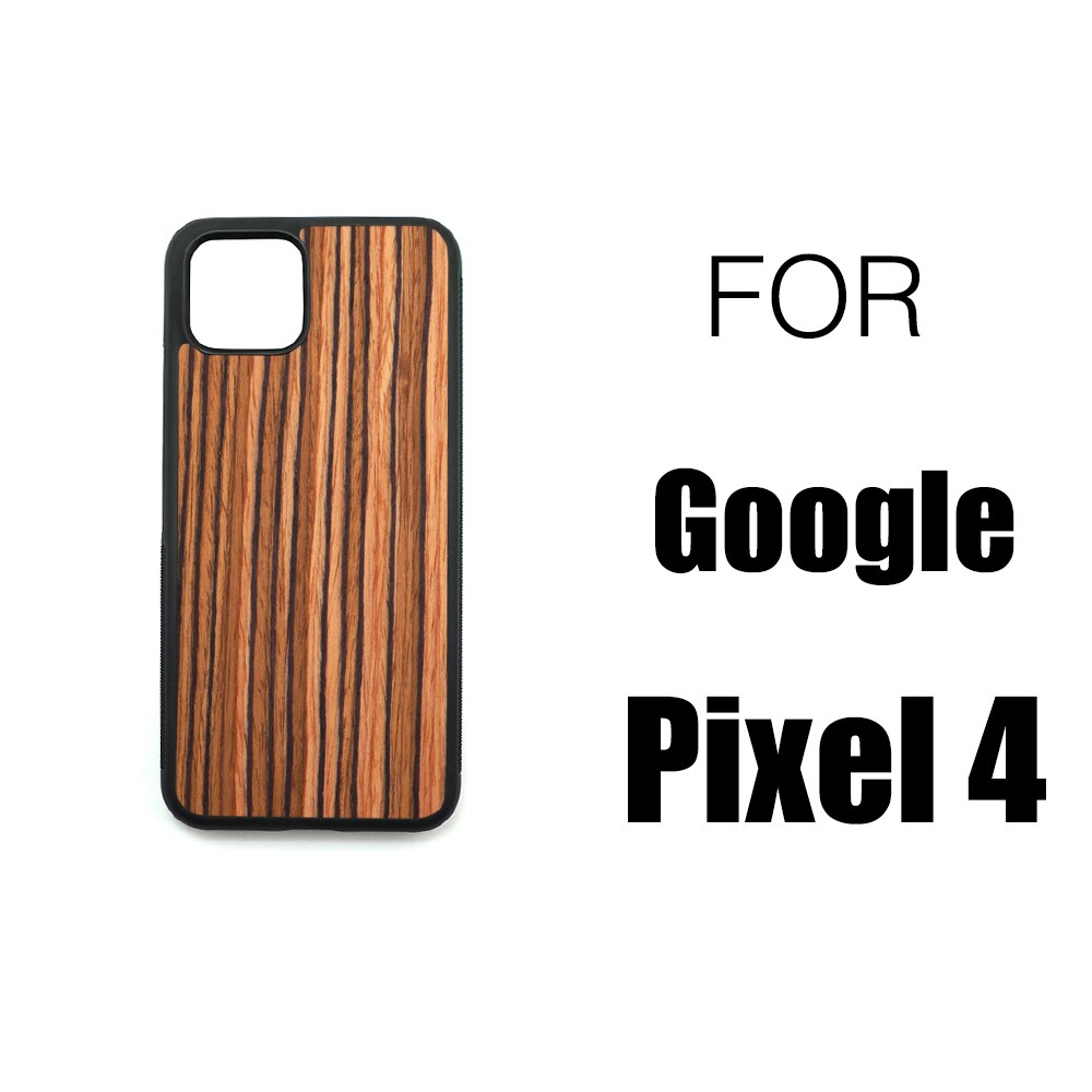 Funda de madera para Google Pixel 4 XL, protector trasero de TPU de palisandro para Google Pixel 4XL Pixel4: ZEBRA PIXEL 4