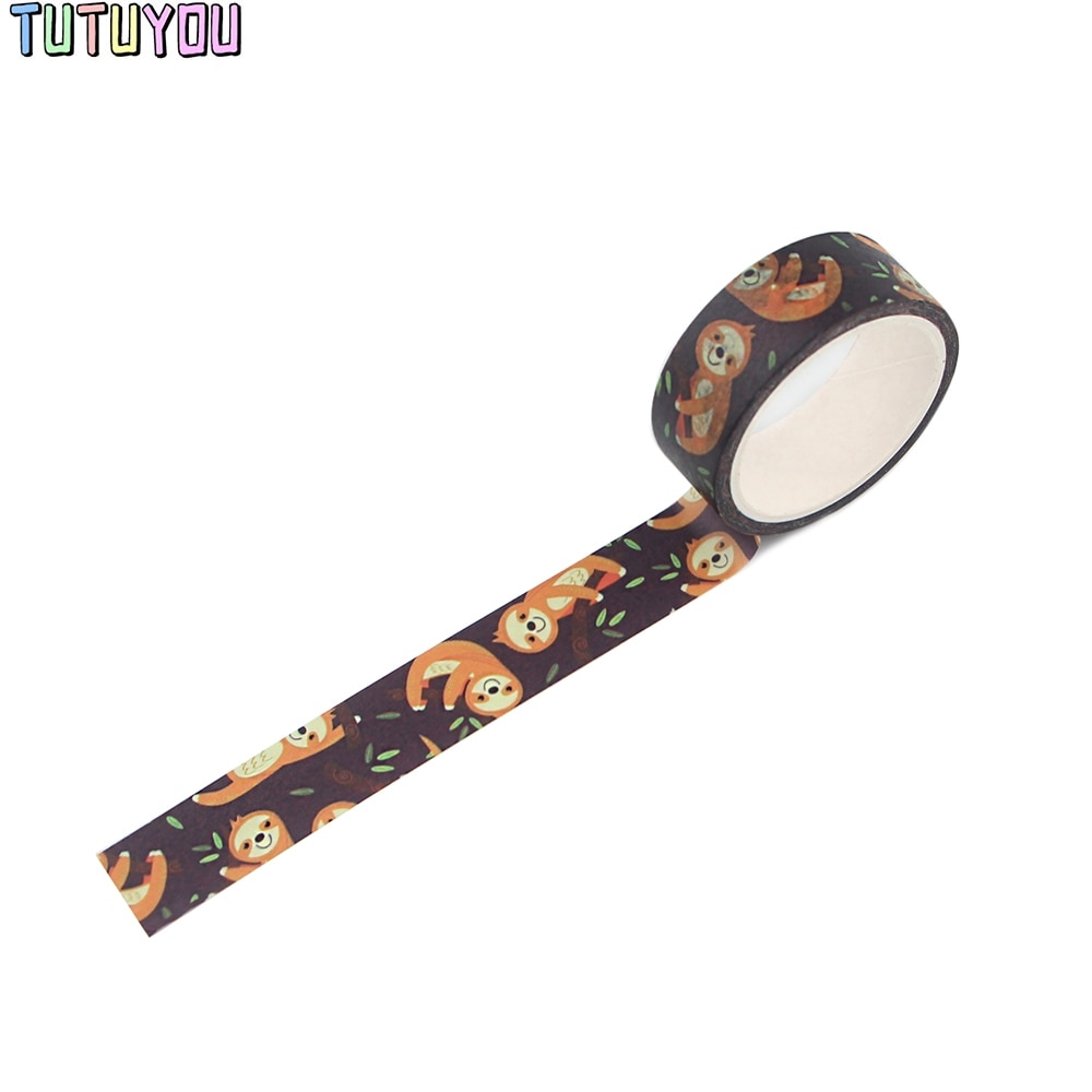 PC2497 1Pcs Animal Luiaard Washi Tapes Diy Schilderen Papier Tape Decoratieve Plakband Scrapbooking Stickers