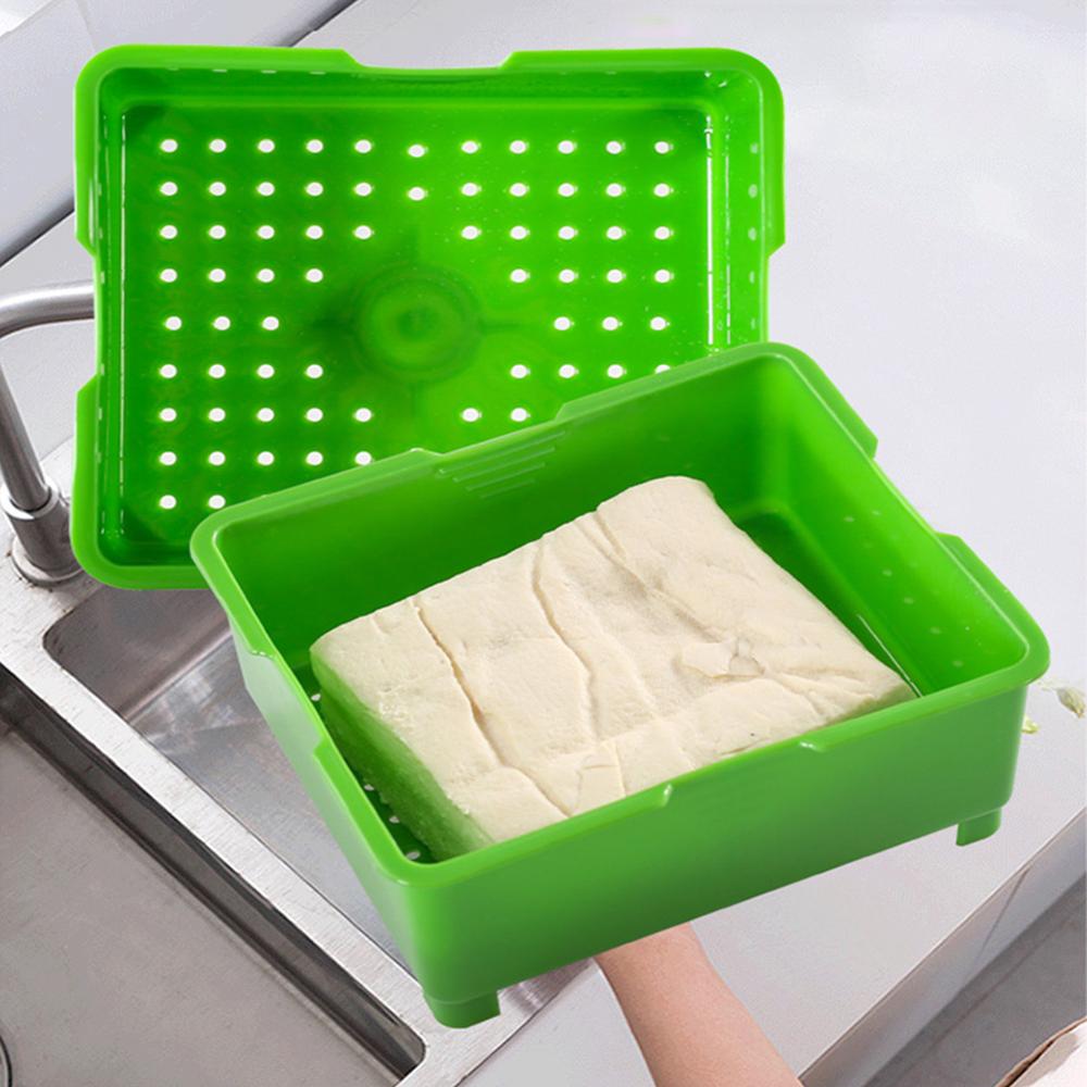 Tofu Pers Tofu Afdruiprek 3-Layer Tofu Pers Ingebouwde Drainage Water Verwijderen Tool Vaatwasmachinebestendig Keuken Koken tool Set