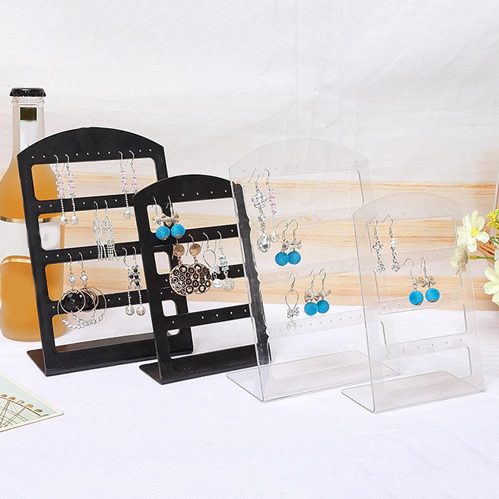 24/48 hål örhängen display hållare smycken visa rack akryl smycken arrangör halsband smycken display örhängen hållare