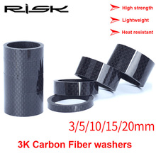 Risico 5 stks/partij Carbon Fiets Voorvork Headset Wasmachine MTB Road Fiets 28.6mm CNC Pakking 3/5 /10/15/20mm